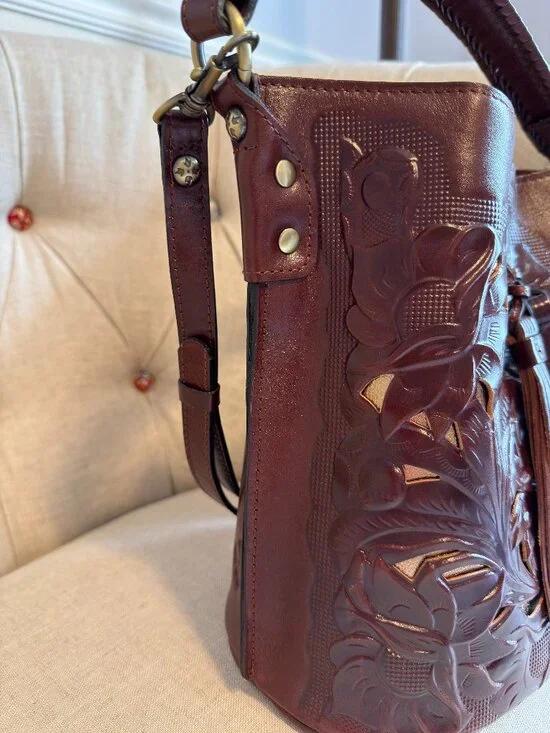 Patricia Nash Cavo Italian Leather Hobo Style Tote/Handbag - Picture 14 of 14